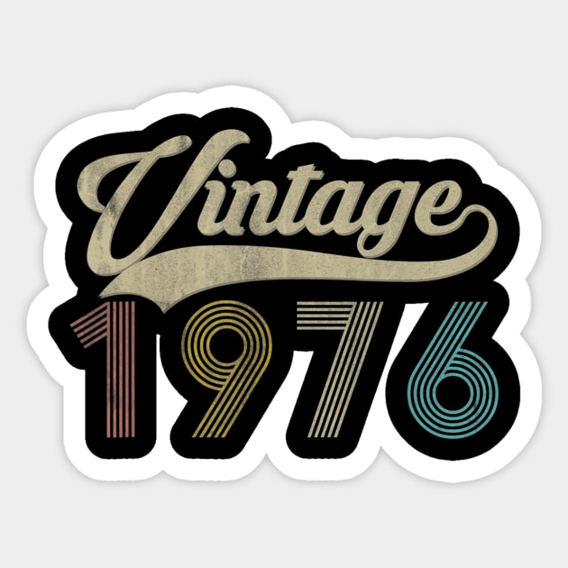 Vintage 1976 44th Birthday Gift For Men Women Sticker by semprebummer7